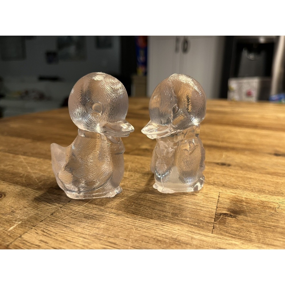 Glowy Lucite Duck Salt and‎ Pepper Shakers